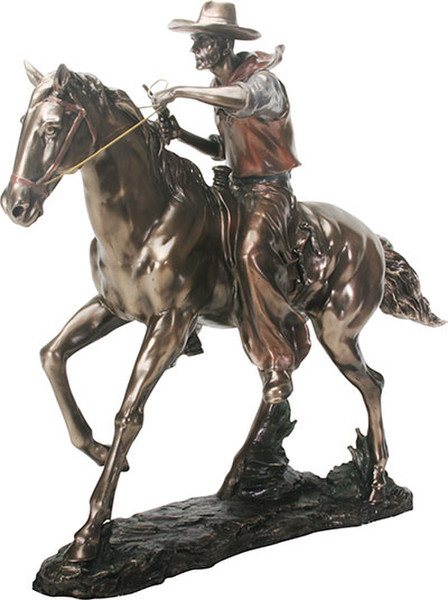 Cowboy on Horse Western Sculpture